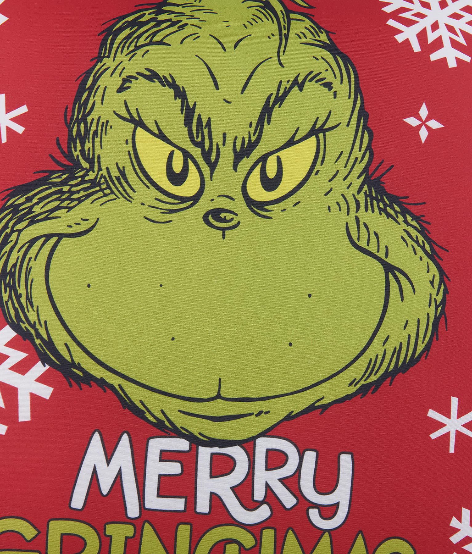 United Labels - Cuscino decorativo Grinch, cuscino di Natale, 40x40 cm, rosso, per divano, in peluche, cuscino ornamentale, cuscino decorativo