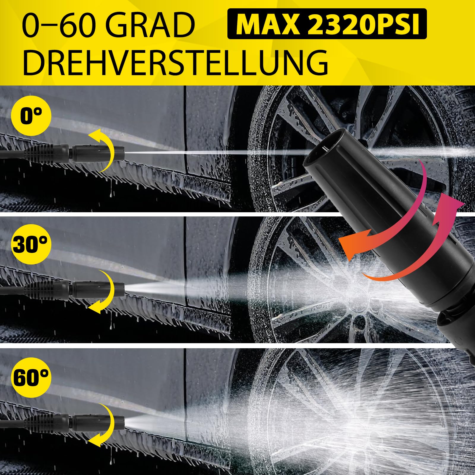 Pistolet ciśnieniowy Hierbla z wysuwanym prętem, zamiennik uchwytu myjki ciśnieniowej Karcher, kompatybilny z Karcher K2 K3 K4 K5 K6 K7 System Quick Connect do węża,