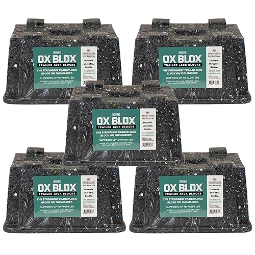 OX BLOX 5-Pack Heavy Duty Trailer Jack Block RV Leveling Blocks Made in USA