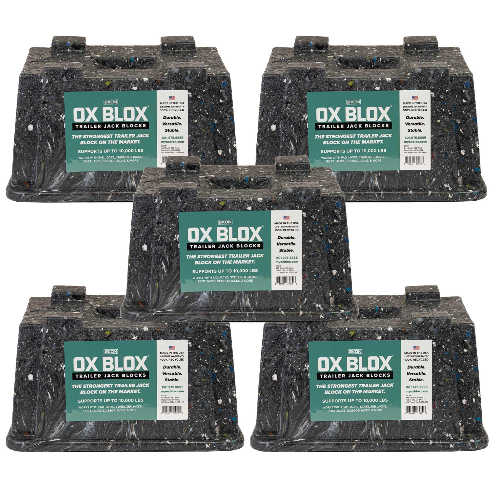 Amazon.com: 5-Pack OX BLOX Heavy Duty Trailer Jack Block - Made in