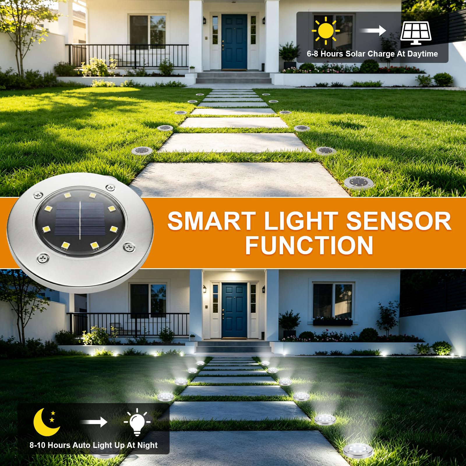 UFOND 12 Pack Solar Ground Lights,Outdoor Waterproof LED Gardenlight, Disklights for Lawn Pathway Yard Walkway Driveway Patio Deck, Solar Lights (Cold White UFOND 12 Pack Solar Ground Lights,Outdoor Waterproof LED Gardenlight, Disklights for Lawn Pathway Yard Walkway Driveway Patio Deck, Solar Lights (Cold White