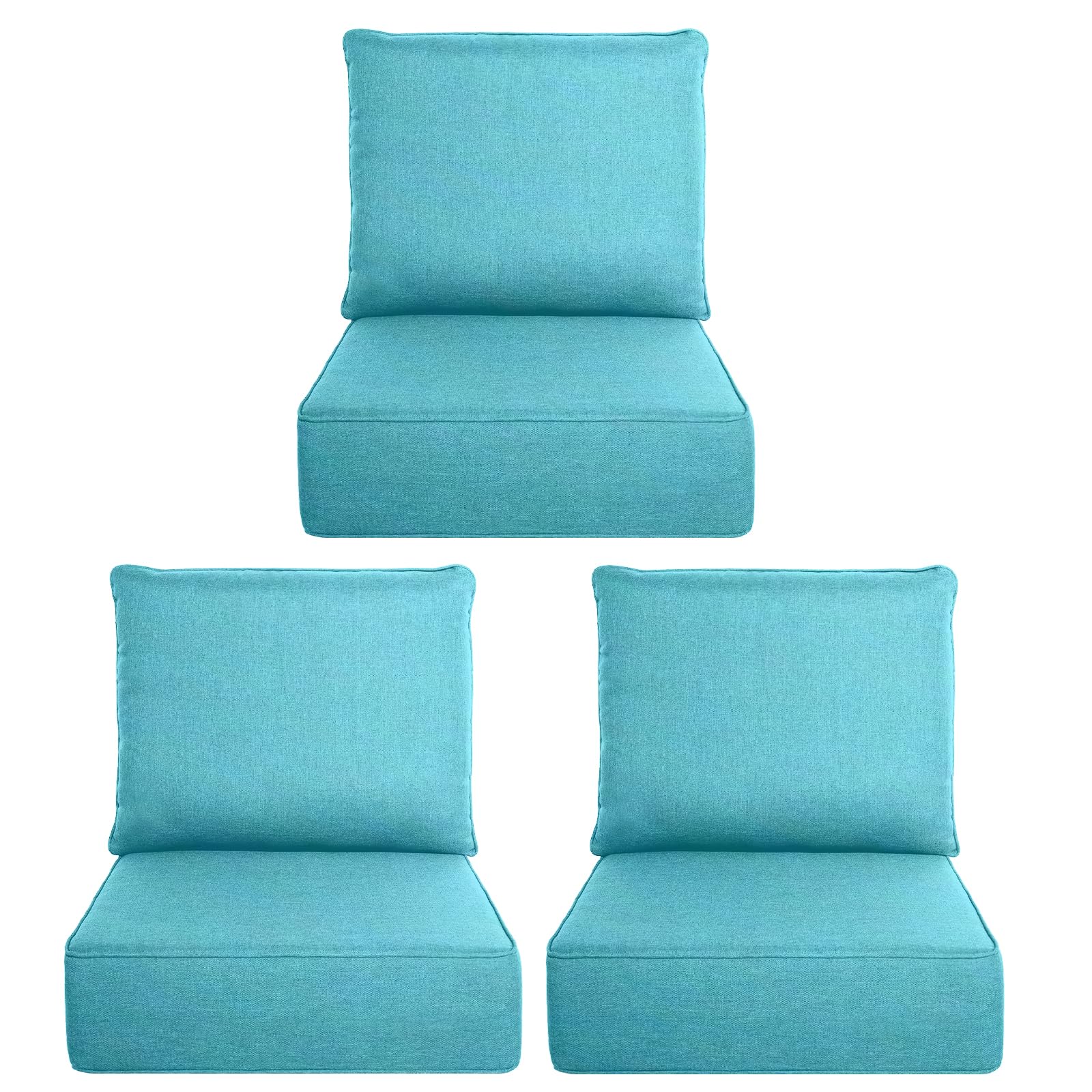 Luxury Outdoor Seat Cushion Set-22 x 24 x 6 Inch Outdoor Chair Cushions with Water Resistant &amp; Removable Cover Outdoor Cushions for Patio Furniture Chair Sofa Couch