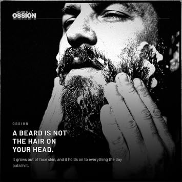 Morfose Ossion Beard Shampoo and Wash for Men, Gentle Cleanser with Softening Conditioner Effect, Daily Care for Growth and Itch Relief, Premium Barber Line, 3.38 Fl Oz