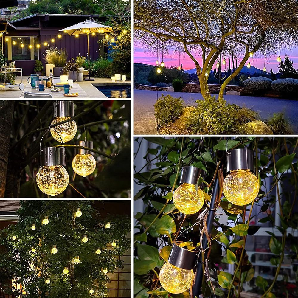 HIQE-FL Luces Exterior Solares,10 Piezas Lámparas Solares LED De Cristal