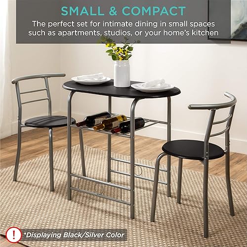 Miniatura 6 de Best Choice Products - Conjunto de mesa redonda y sillas de madera Espresso,Blanco/Marrón,Negro/Marrón,Negro/Plata
