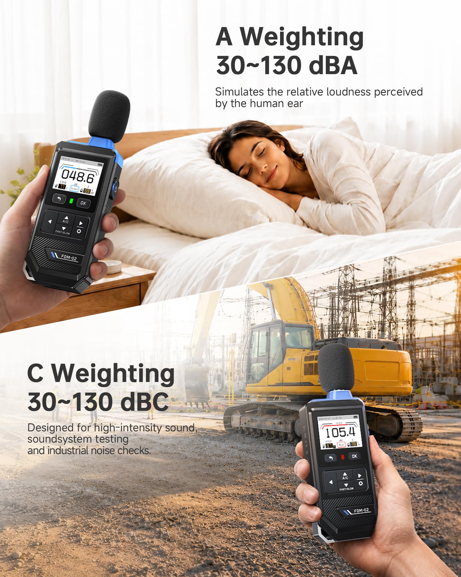 FNIRSI FDM-02 Decibel Meter, Real-Time Noise Monitoring for Home & Work — Amazon image 3