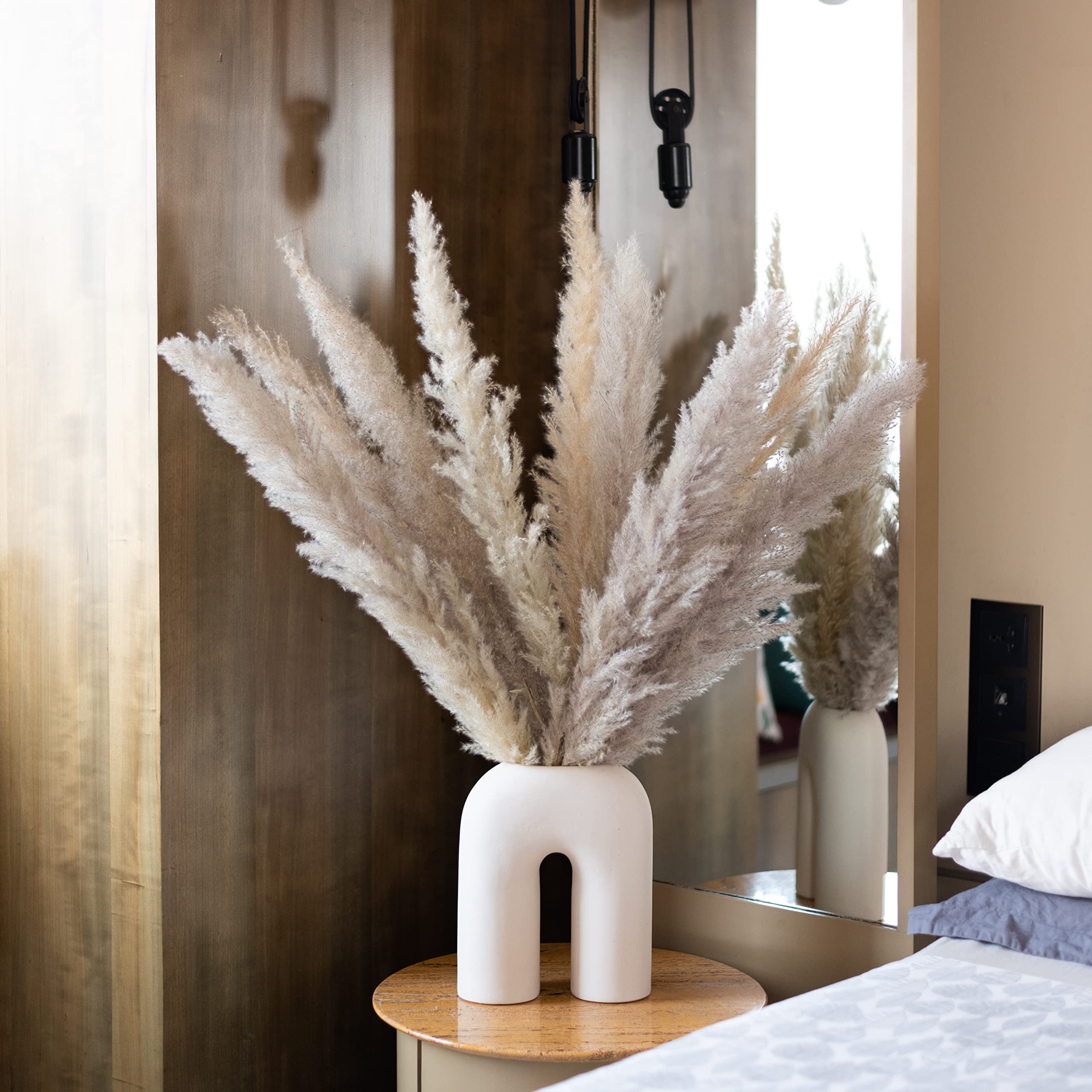 10 Sticks Pampas Grass | Natural Grass for Home, Office, Bedroom, Table Decoration and Craft Items Corner (Without Vase Pot)