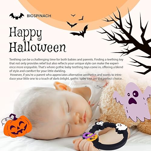Miniatura 3 de Juguete de bebé de Halloween Gótico Baby Mordedor Anillo Baby Stuff Juguete de dentición (Bat)