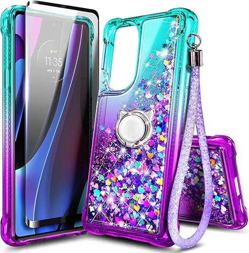 Miniatura 1 de NZND Funda para Motorola Edge Plus 2022Moto Edge Plus 5G UW 2022 con protector de pantalla de vidrio templado (cobertura máxima), soporte para