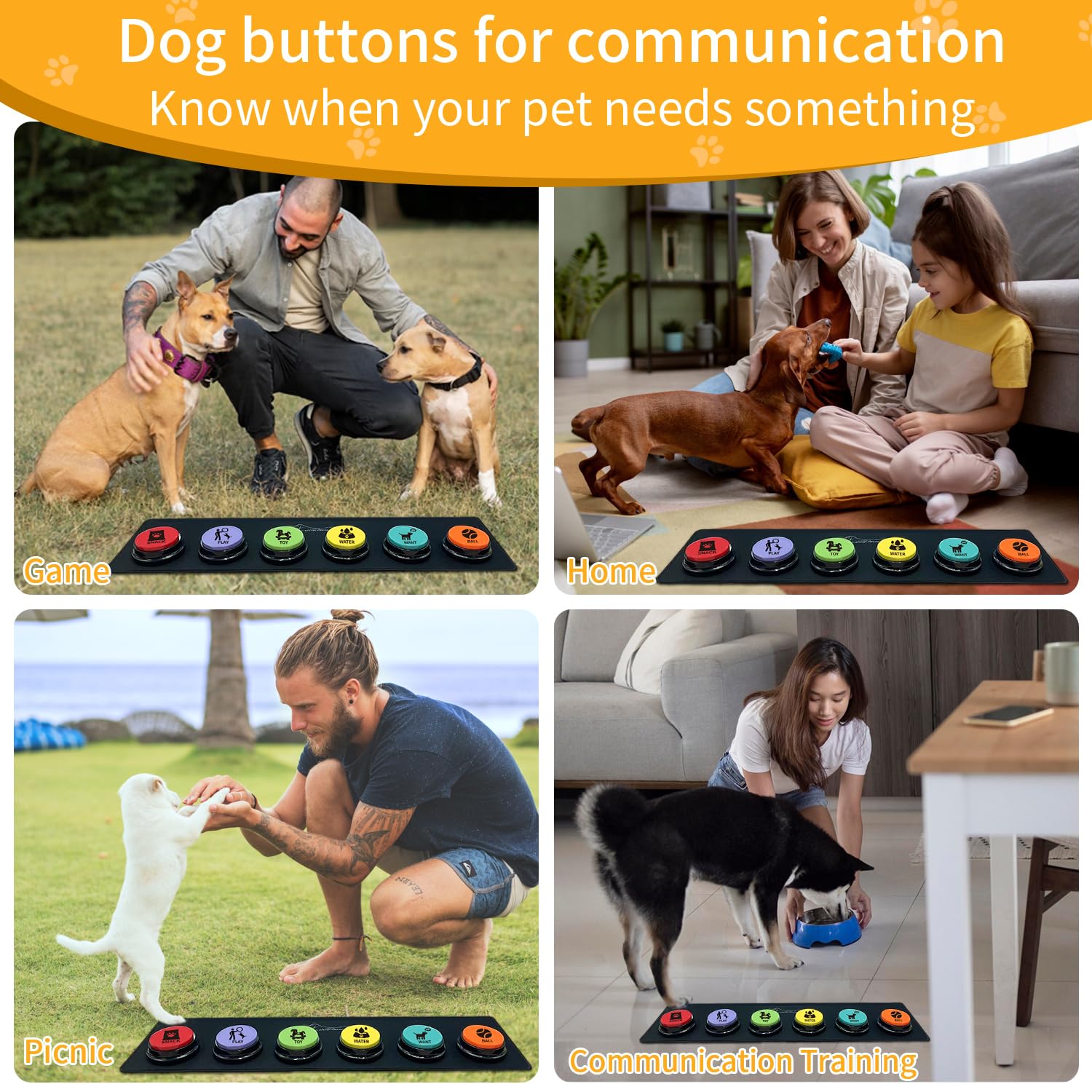 Dog Clicker For Training MewooFun Dog Communication Buttons Set