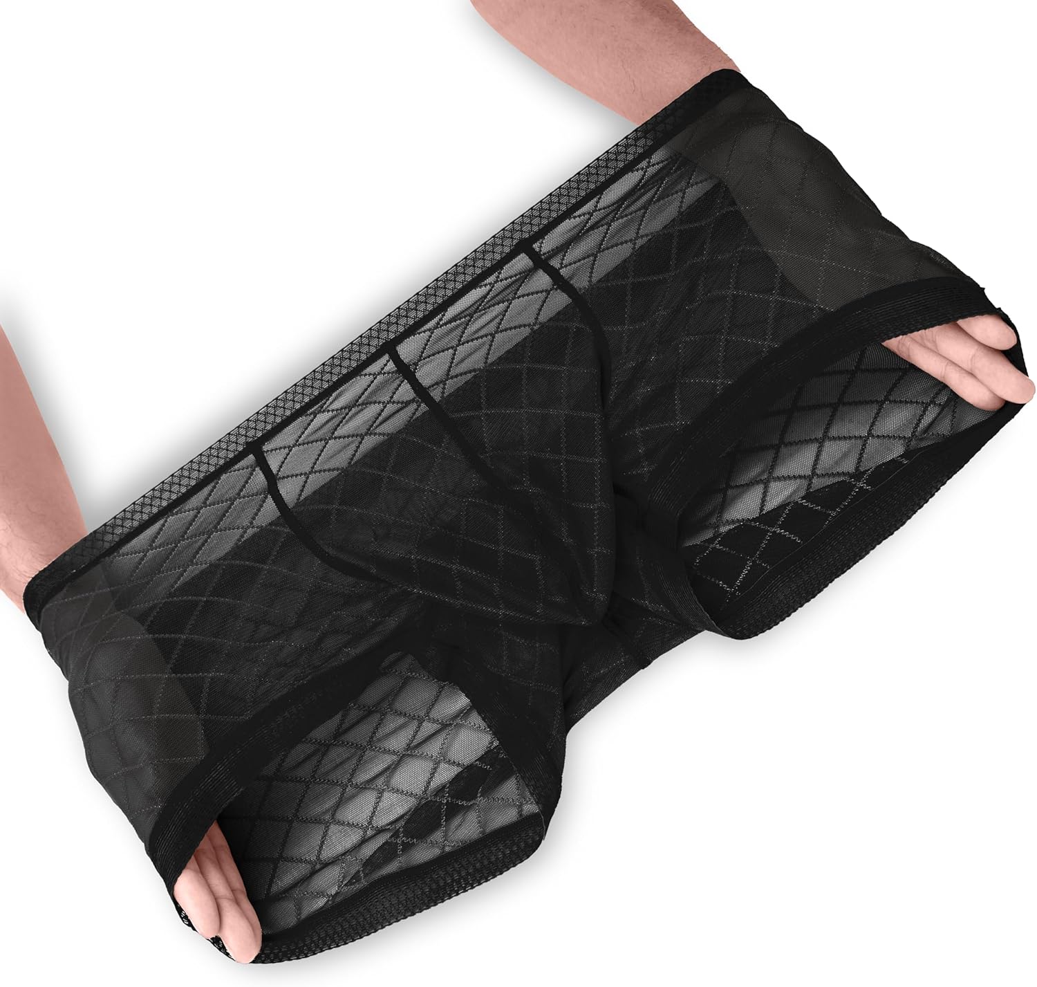 Men's Sexy Mesh Underwear Briefs See Through Sheer Boxer Briefs with Pouch - Image 2