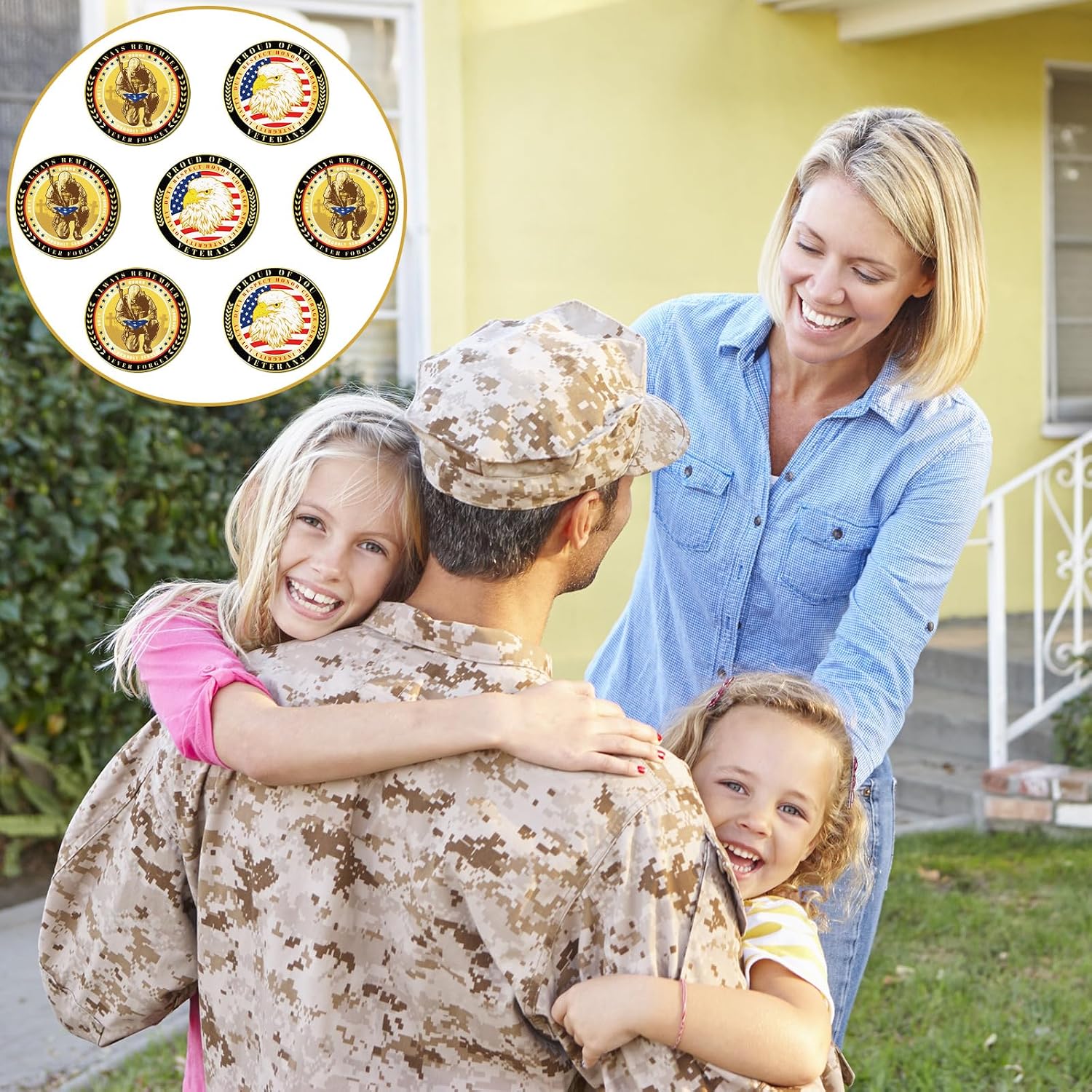 Inbagi 10 Pcs Military Challenge Coins Veterans Appreciation Gift,Retro | Thank You for Service Design, Eagle Soldier Art, Veterans Day Presents, Collectible Coins for Service Members