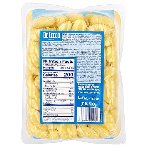 Miniatura 3 de De Cecco Pasta, papa Gnocchi No.401, 17.5 onzas (paquete de 4)