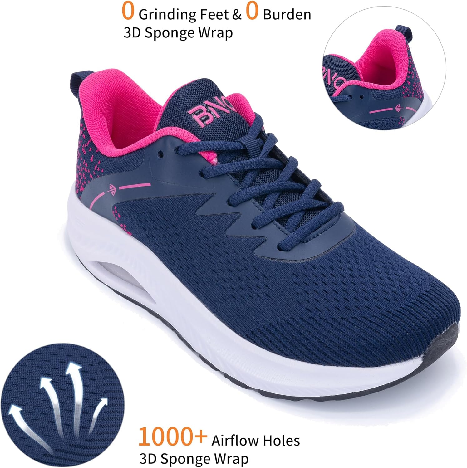 Womens Arch Support Walking Shoes Wide Toe Box Orthotic Sneakers Tennis Shoes for Plantar Fasciitis Pain Relief, Size 6-11 - Image 4