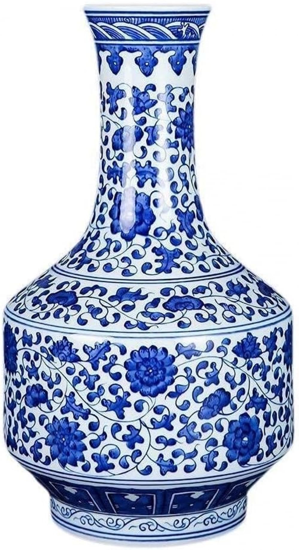 Pot temple bleu et blanc céramique pour sublimer votre étagère