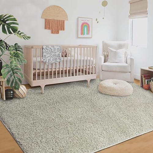 Miniatura 8 de GlowSol Area Rugs - Alfombras lisas de 5 x 8 pies, alfombra gruesa de felpa mullida, alfombra de área de pelo bajo, no desprende pelusa, alfombra