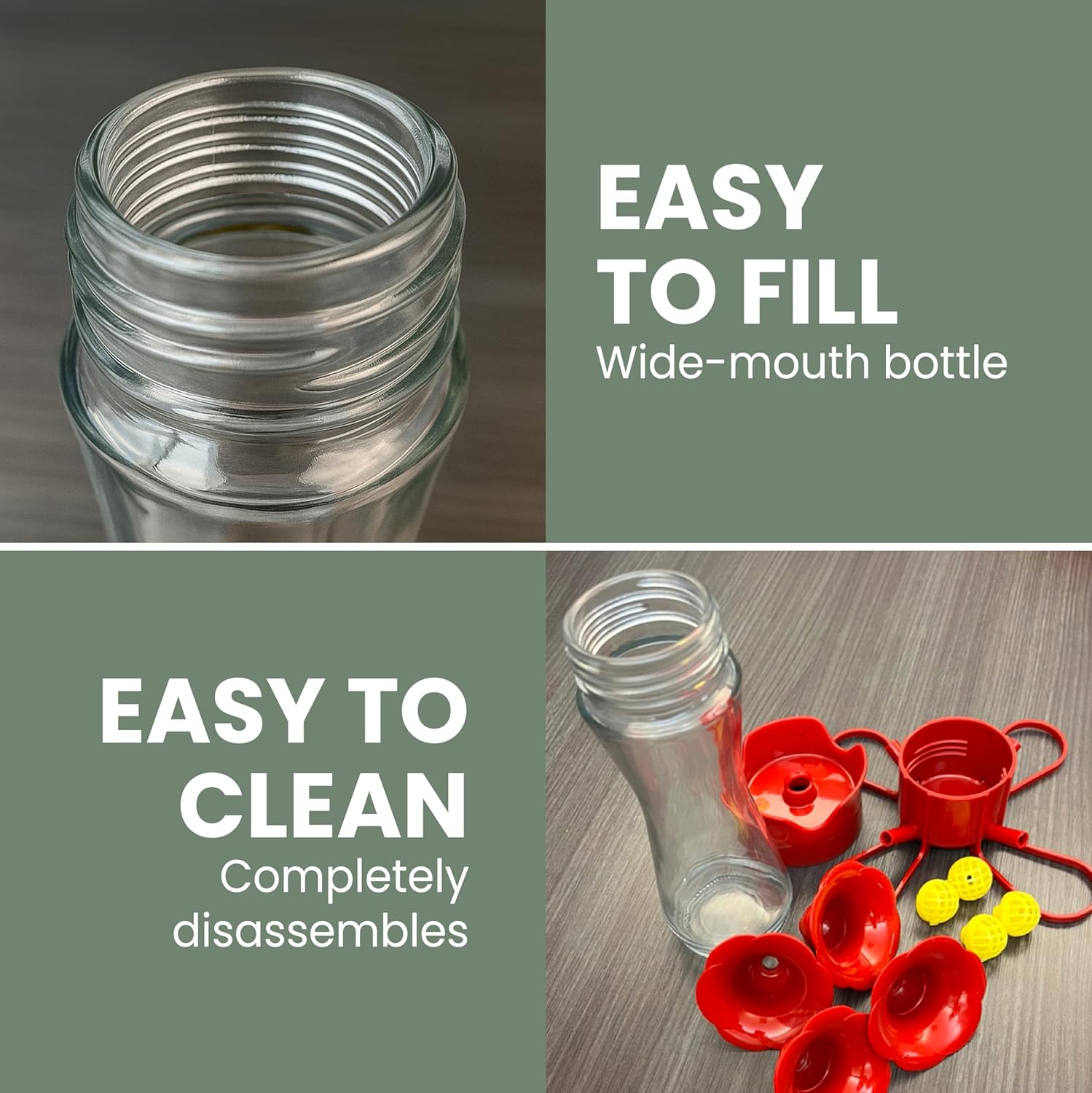 Perky-Pet 203CPBN-2 Glass Hummingbird Feeders for Outdoors with Perches, Ant Moat, Bee Guards - Pack of 2