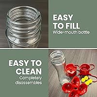 Vista 5 de Perky-Pet 203CPBN-2 - Comederos de vidrio para colibríes para exteriores con perchas, foso de hormigas, protectores de abejas, paquete de 2