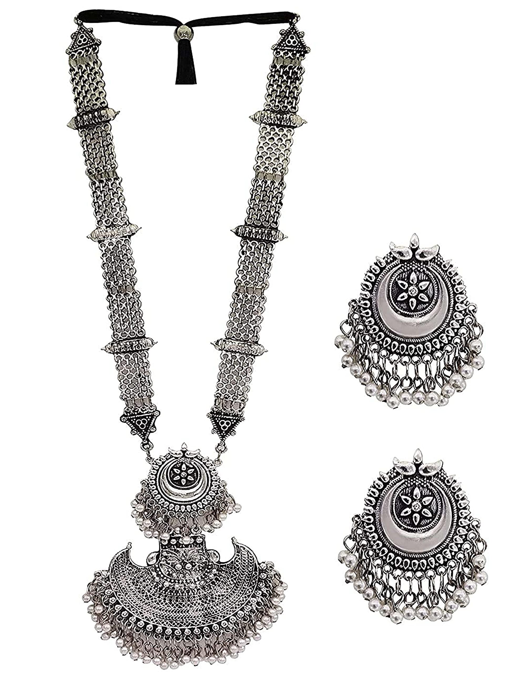 Total Fashion Afghani Jewellery Oxidized Long Necklace Set for Women & Girls (B08C34HH3X) Amazon Price History, Amazon Price Tracker