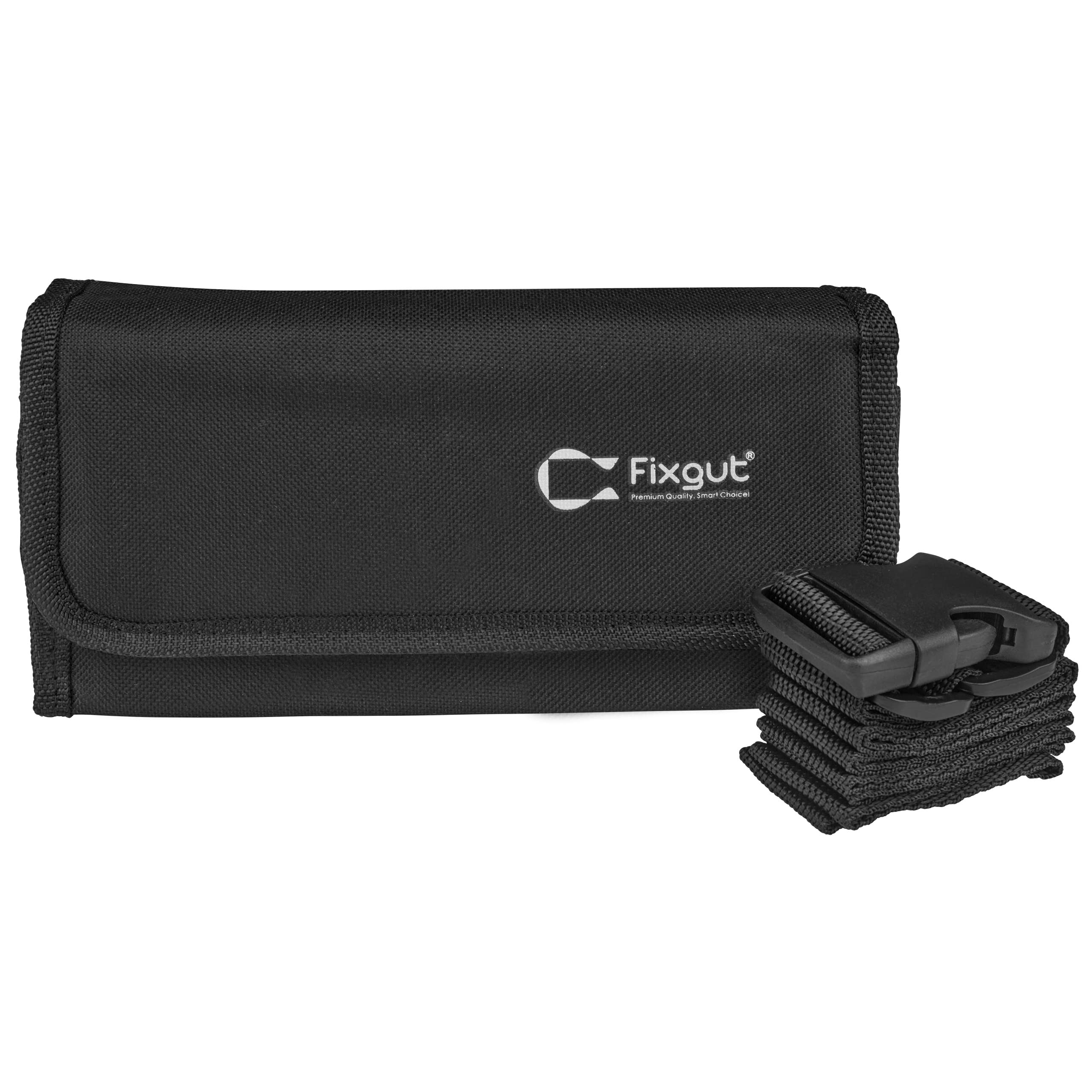 Cartera de camarero Fixgut con dispensador de monedas y correa de transporte, negro textil