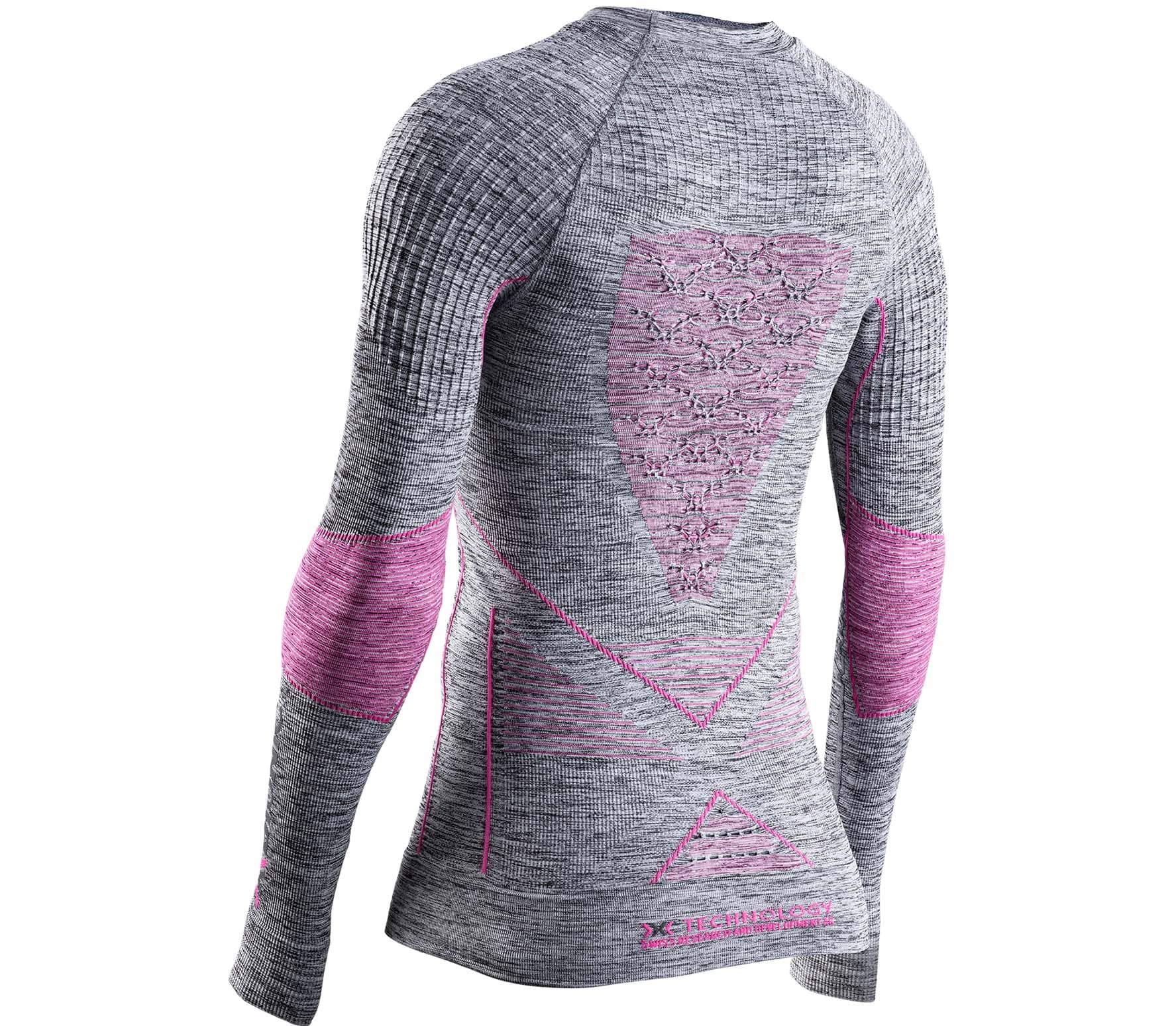 X-Bionic Energy Accumulator 4.0 Melange Round Neck Long Sleeves Strato Base Camicia Funzionale Donna (Pacco da 1)