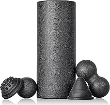 Fitness Roller Fascia Roller Set 5-T Fascia Ball Blackroll Foam Roller Fascia Set with Fascia Ball Fascia Roller Small and Duoball Trigger Point for Yoga Fascia Training of Muscles Black