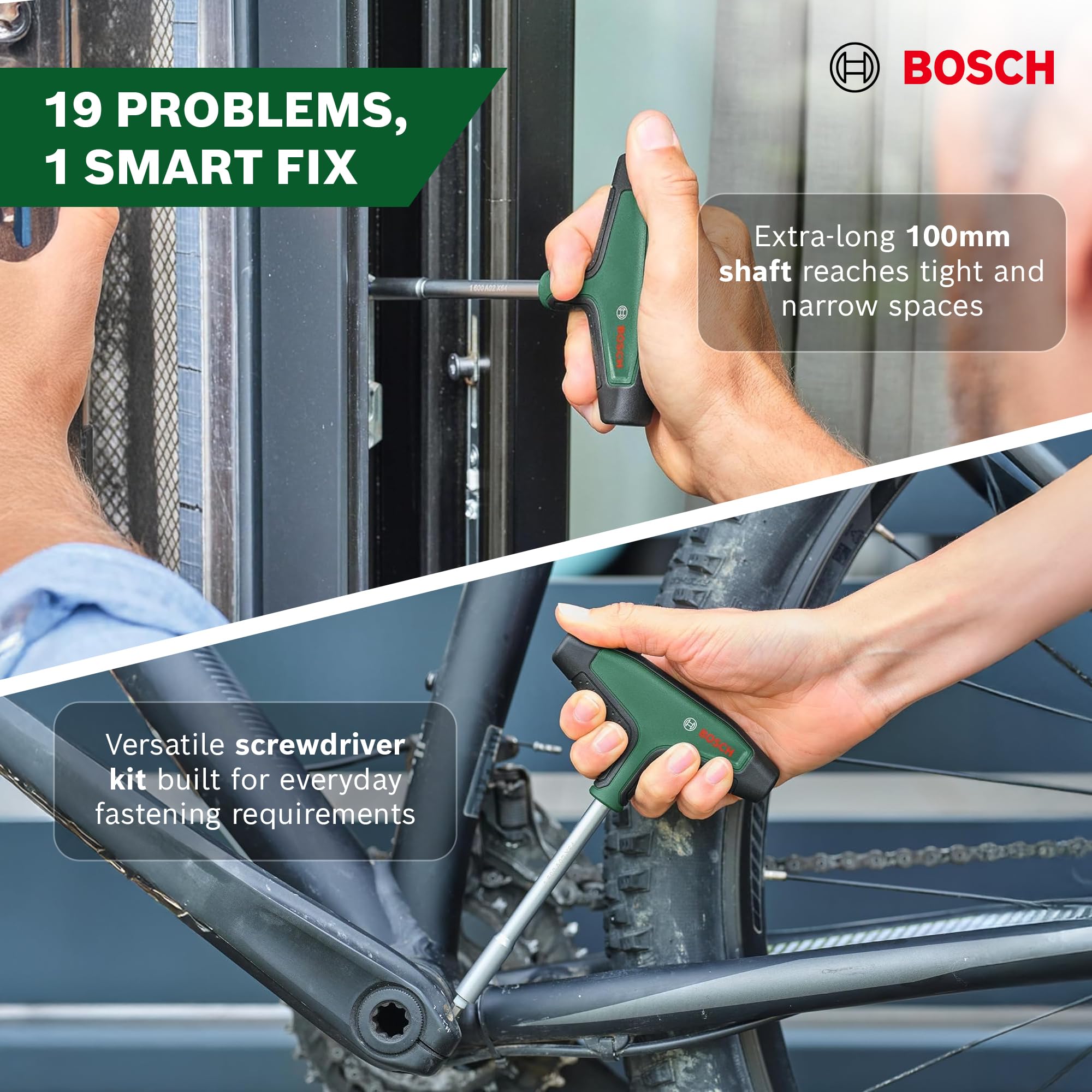 Bosch 19-częściowy zestaw z wkrętakiem (z rękojeścią typu T) (Akcesoria Narzędzi Ręcznych)
