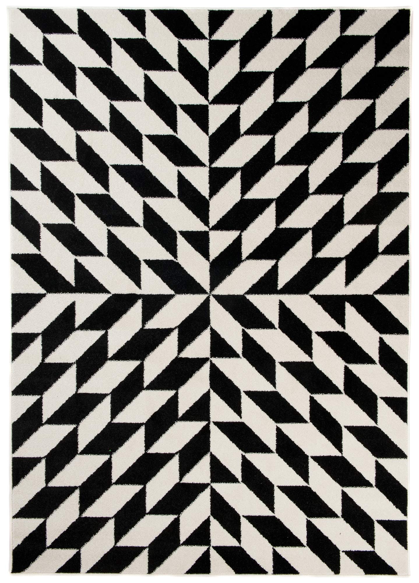 Tapiso® Dywany geometryczny wzór kwadratowy 3D karo krótkie runo, dywan melanż, do salonu, sypialni, kolor kremowy, czarny, 160 x 220 cm
