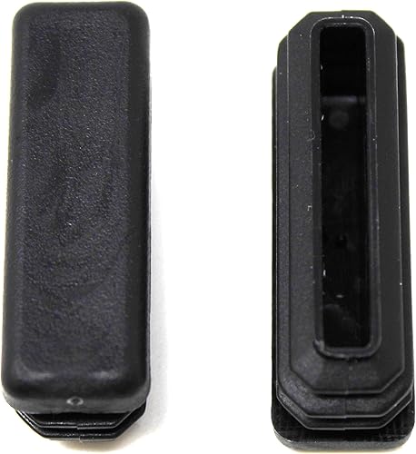 Miniatura 5 de Tapa rectangular negra de plástico de 12 x 1-12 pulgadas, tapón de acabado, tapa de extremo de tubo de tubo, universal para silla duradera (2)