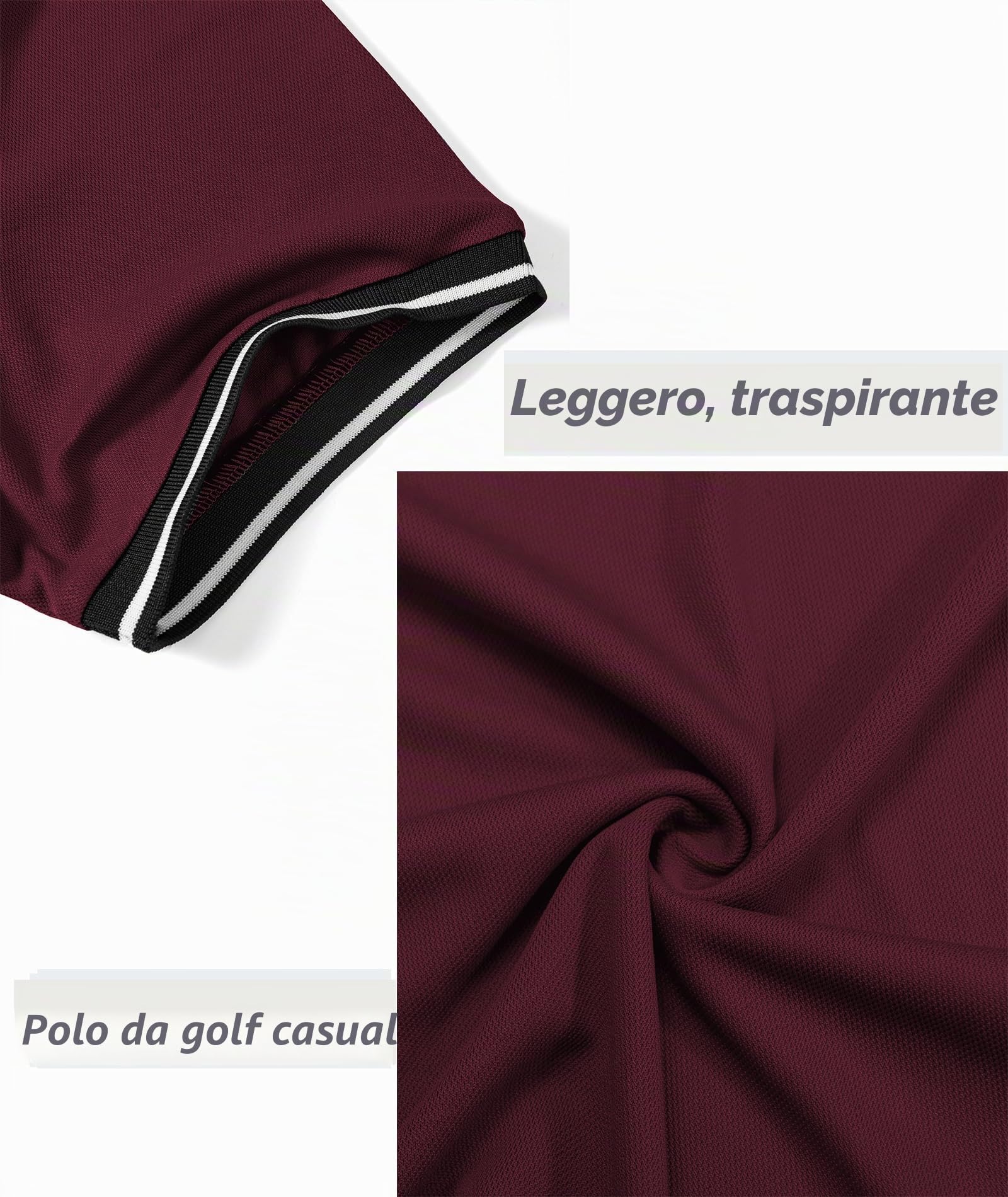 SwissWell Polo Uomo Maniche Corte Pacco da 5 Polo da Golf Tennis T Shirt Leggera e Traspirante
