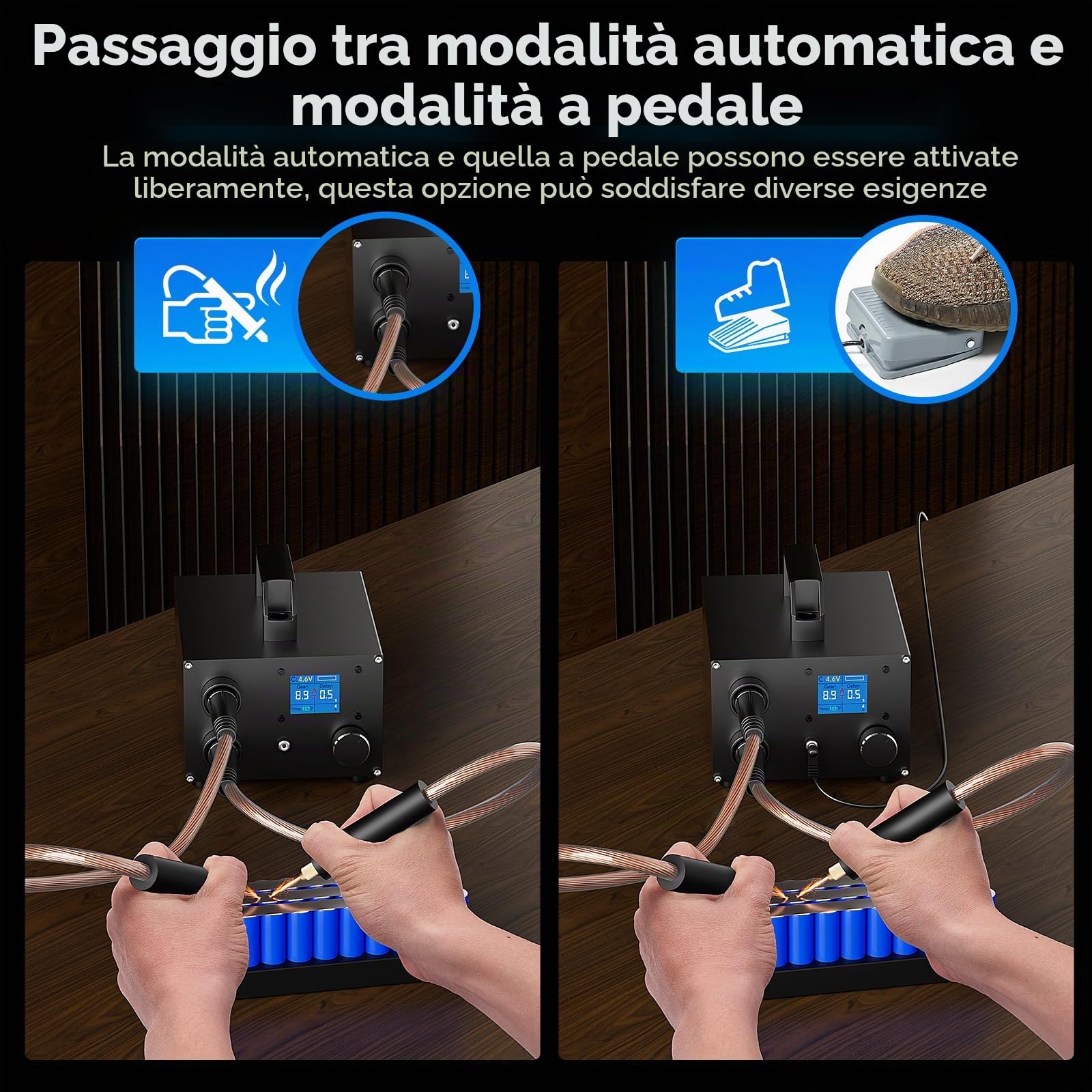 SEESII Saldatrice a punti con condensatore - SE-223 Saldatrici a punti per batterie con condensatore 3000 F 250 velocità regolabili, saldatrice a punti con LCD da 4,57 cm per nastro di nichel da 0,1