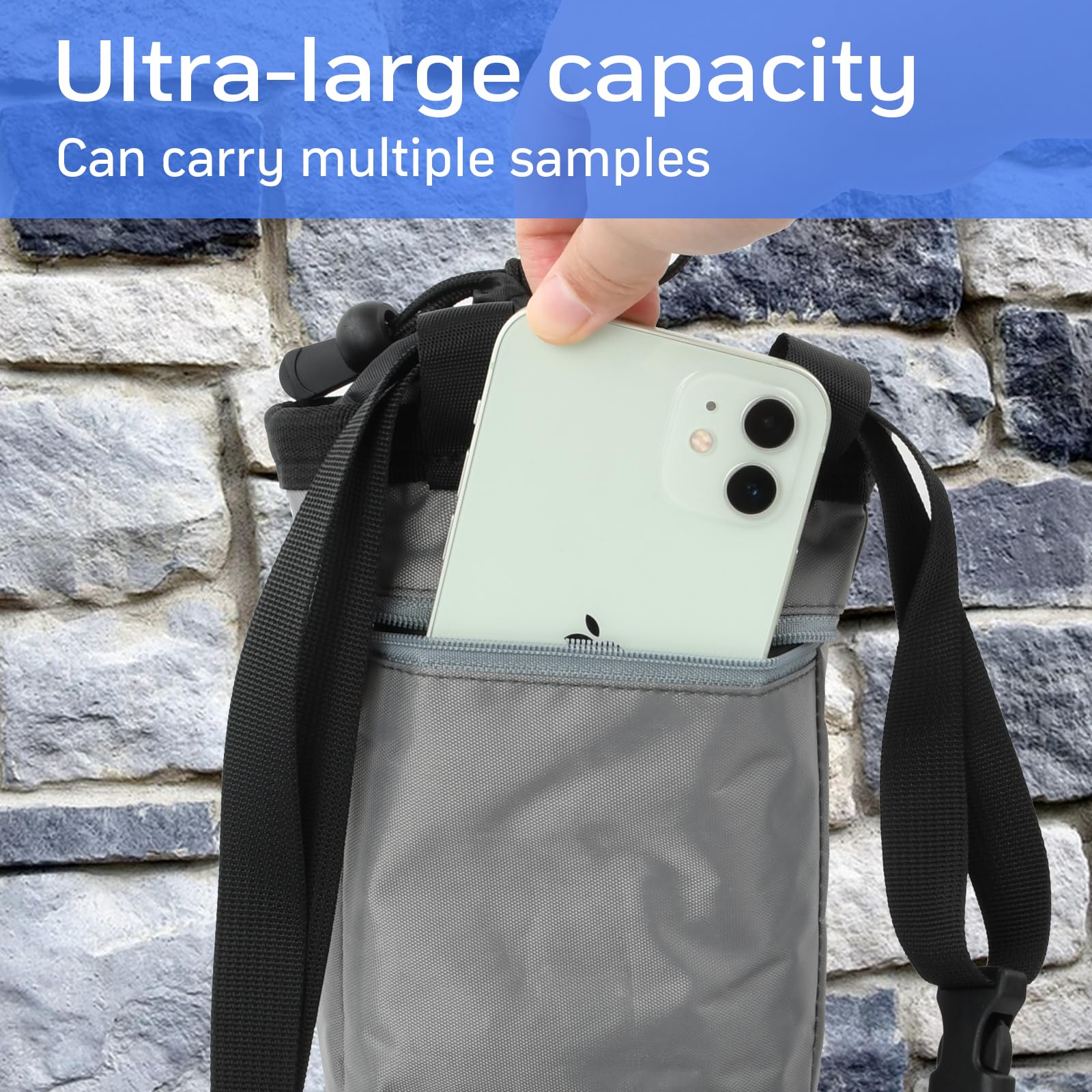 Bolso de Tiza para Escalada con Mosquetón Cremallera, Bolsa de Tiza Ripstop de Gran Capacidad para Bouldering Alpinismo Gimnasia