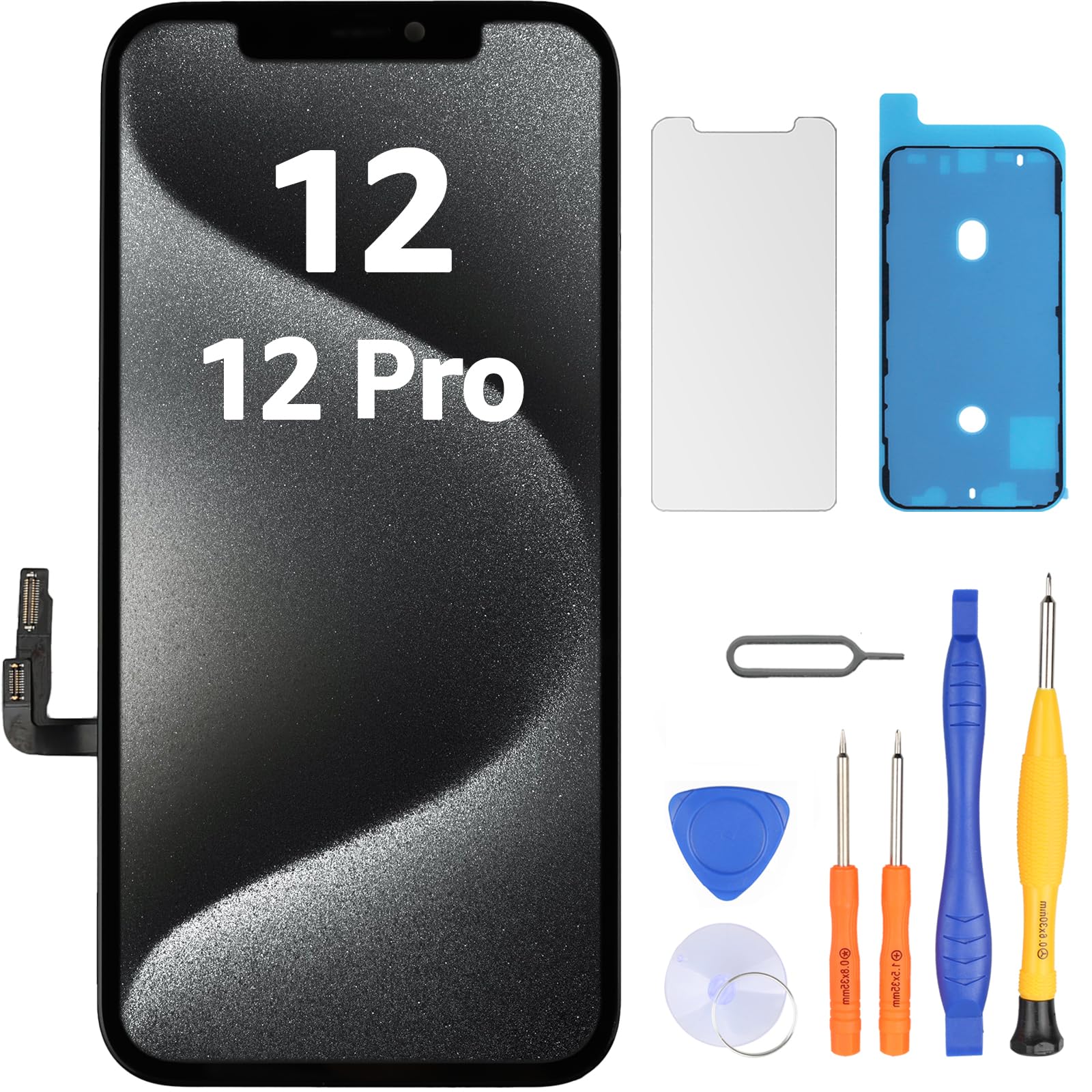 LL TRADER Schermo per iPhone 12/iPhone 12 Pro LCD 6,1" Schermo di Ricambio FHD Touch Screen 3D Touch Digitizer Telaio Montaggio e Kit di riparazione 2026
