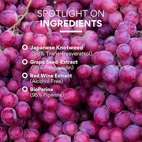 Miniatura 6 de Research Verified Resveratrol - 98% Trans-Resveratrol 1000 mg, Soporte Antienvejecimiento - 60 Cápsulas por Botella - 6 Botellas