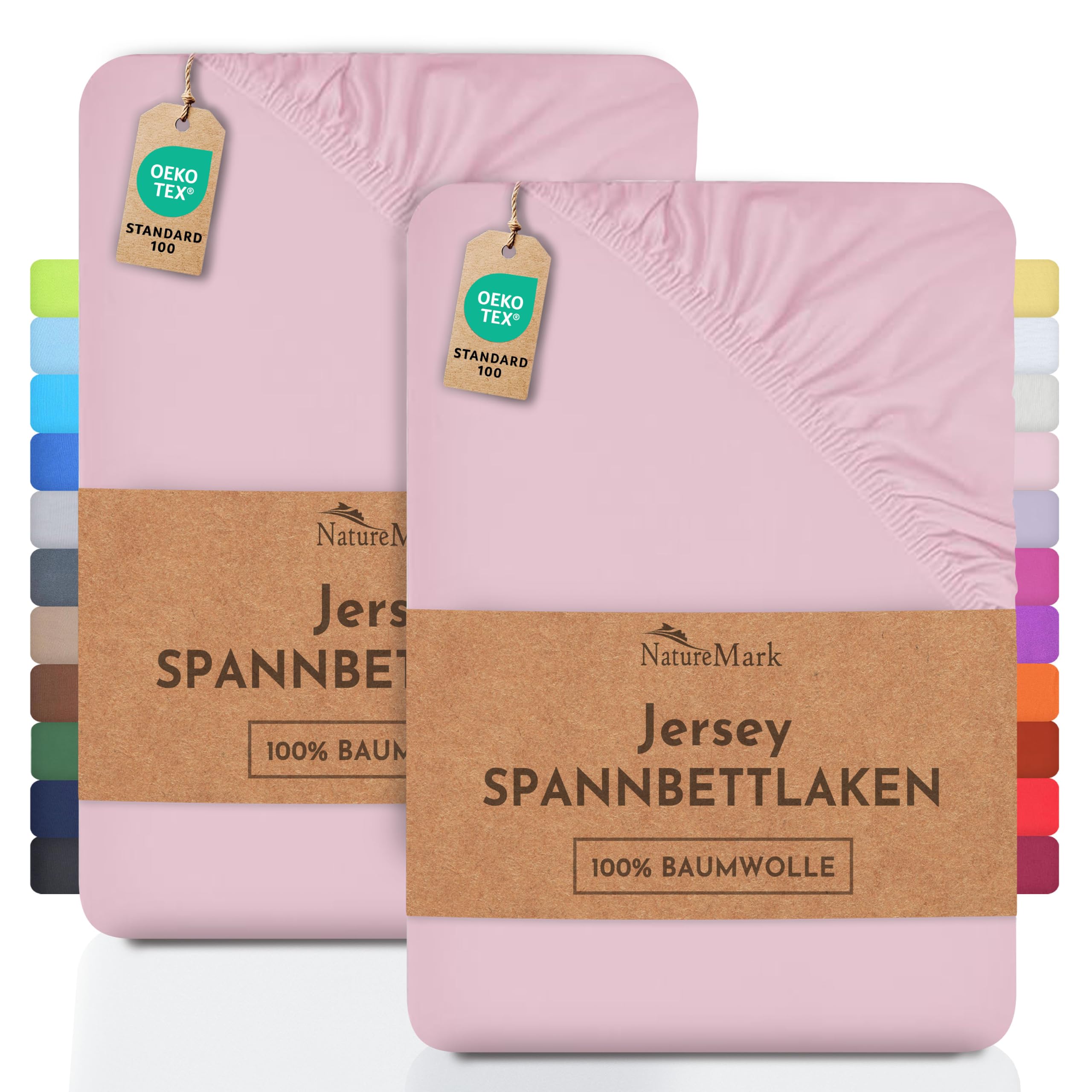2 Jersey Spannbettlaken Spannbetttuch Baumwolle Qualität Ökotex Standard 100
