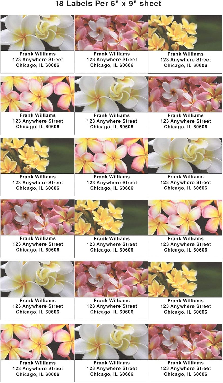 Hawaiian Flowers Address Labels