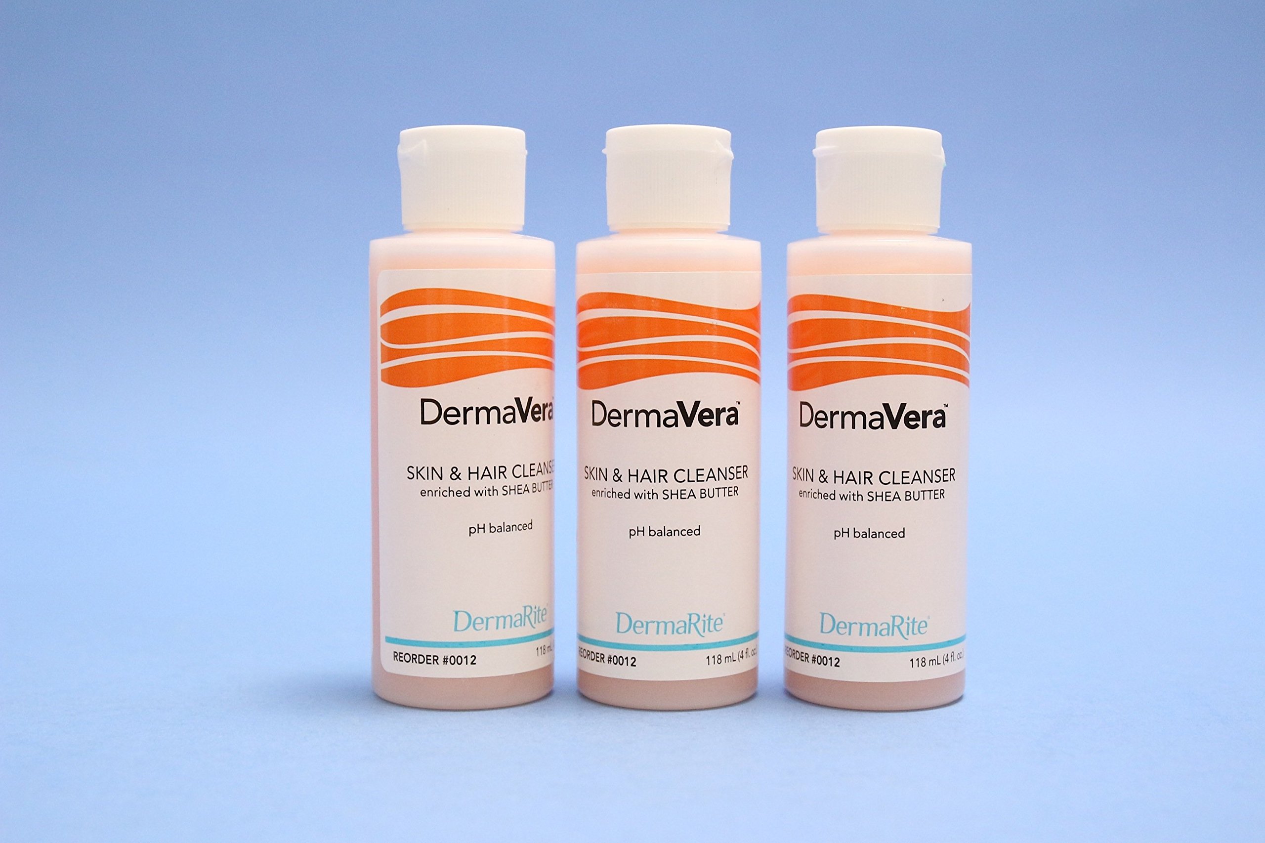 DermaVera Skin and Hair Cleanser - 4 Oz - Enriched with Shea Butter, pH Balanced, Rich Leather, Pleasant Fragrance, with Rich Moisturizers
