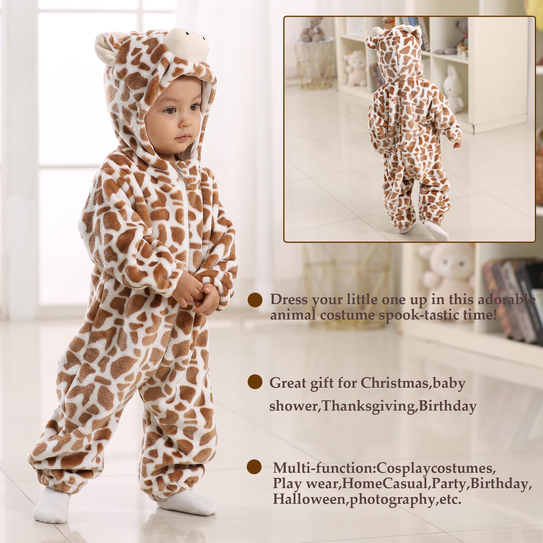 TONWHAR Kid's And Toddler's Animal Halloween Costume Outfit Baby One-Piece Rompers Onesie — view 7