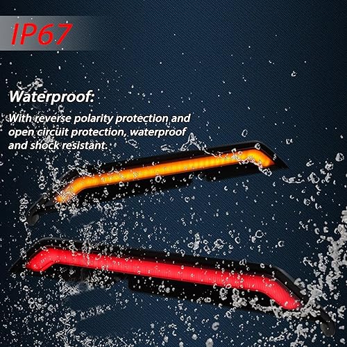 Miniatura 4 de GEEGEETOP Kit de luz de montaje alto, función como intermitentes secuenciales, luces de freno y cola y marcha atrás, 4 en 1, compatible con Jeep