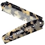 Kent 82T Handmade Folding Pocket Comb for Men, Fine Tooth Hair Comb Straightener for Everyday Grooming Styling Hair, Beard or Mustache, Use Dry or with Balms, Saw Cut Hand Polished, Made in England