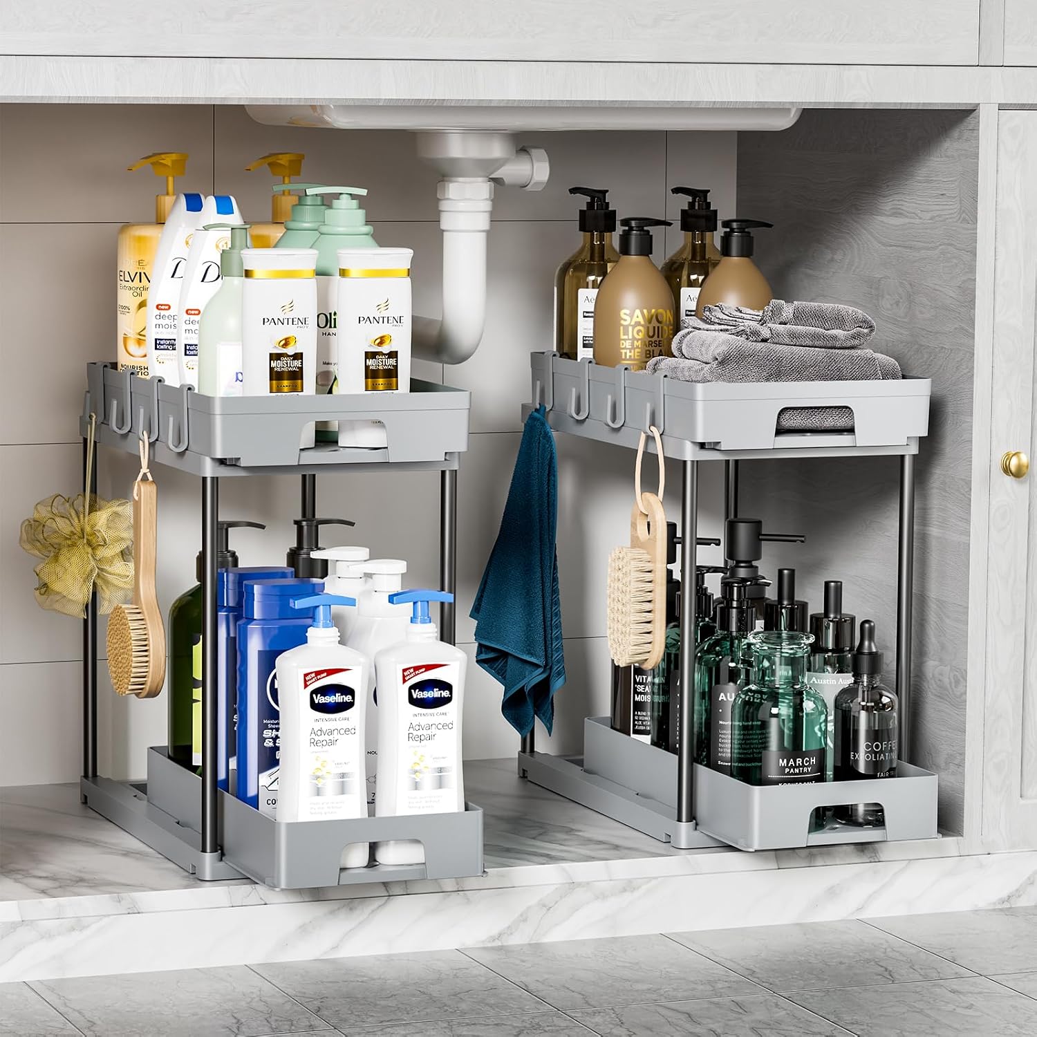 Amazon.com - Delamu Under Sink Organizers and Storage, 2 Pack Pull Out ...
