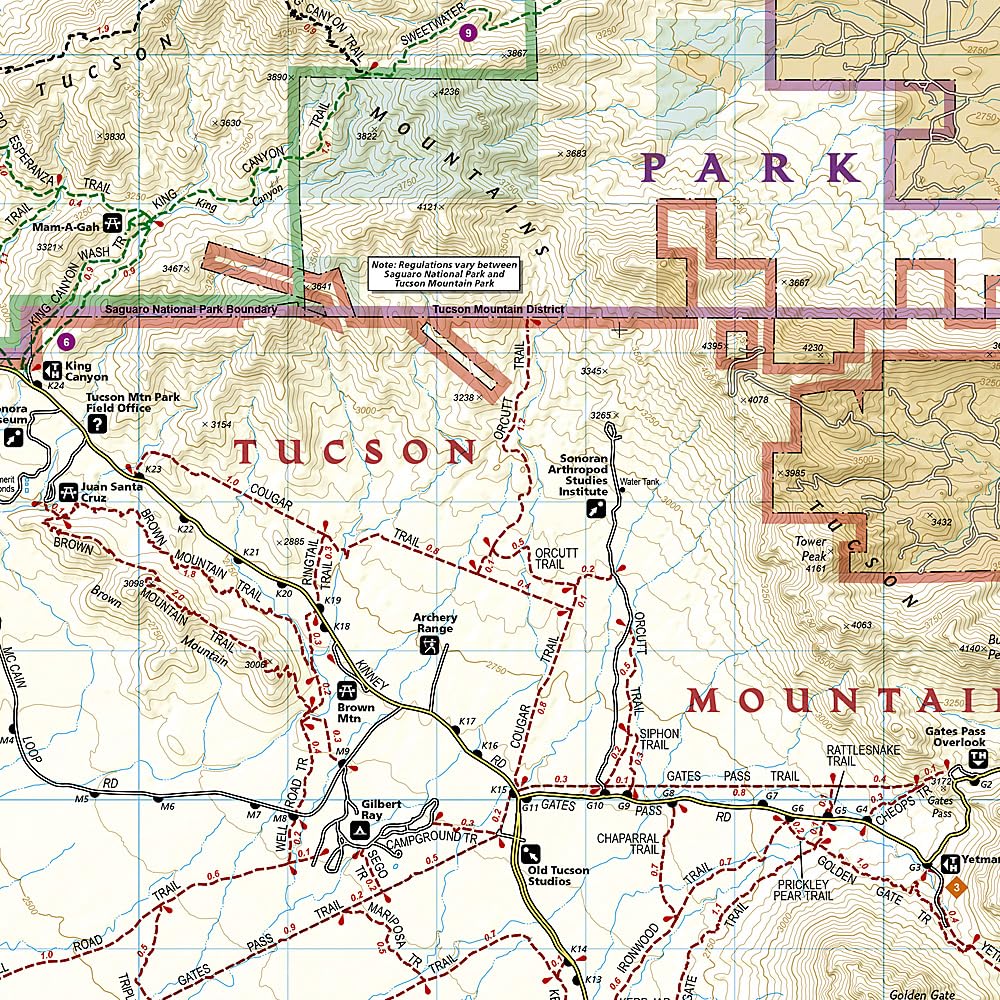 Saguaro National Park Map (National Geographic Trails Illustrated Map, 237) | Books