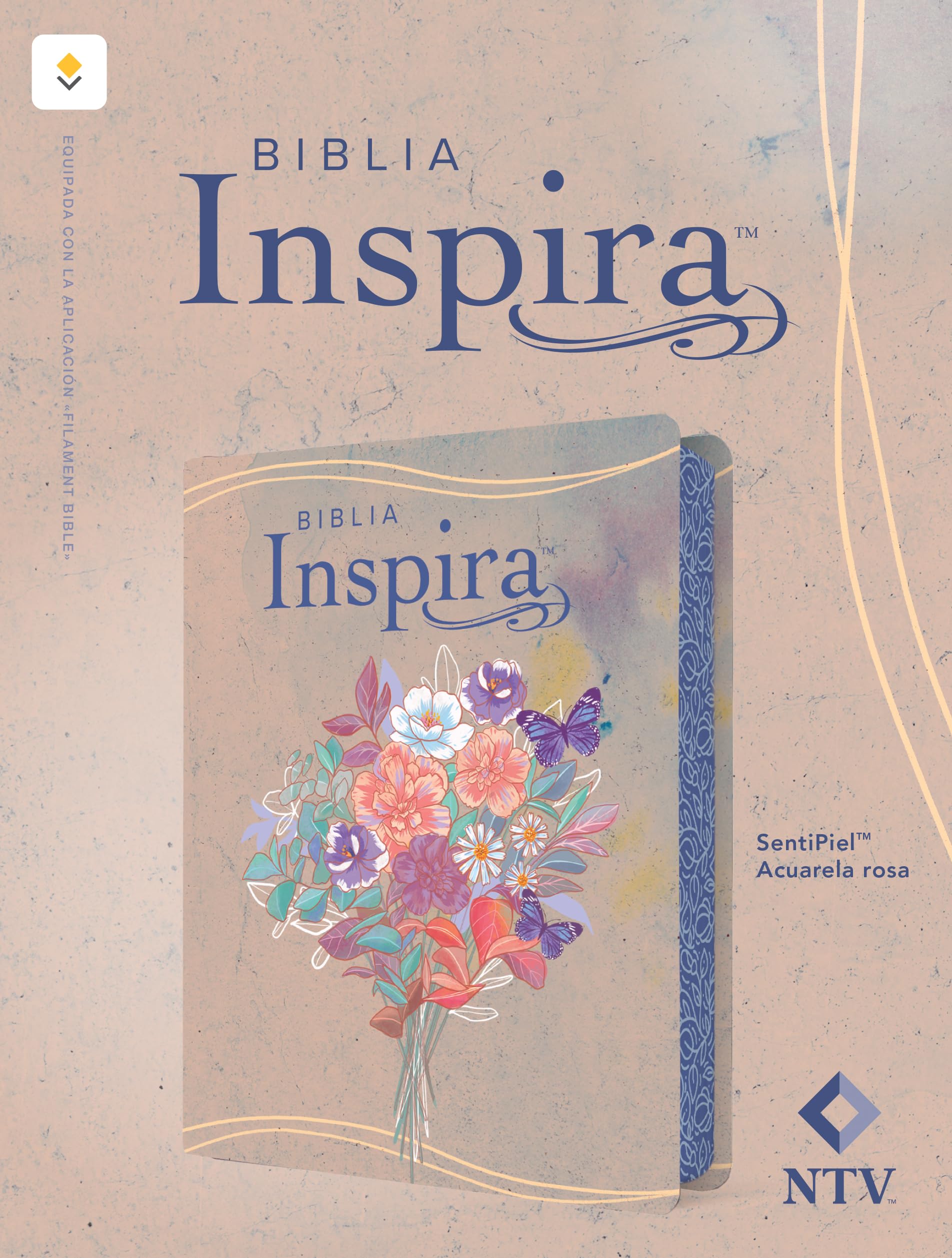 Biblia Inspira Ntv Con Filament (Sentipiel, Acuarela Rosa)