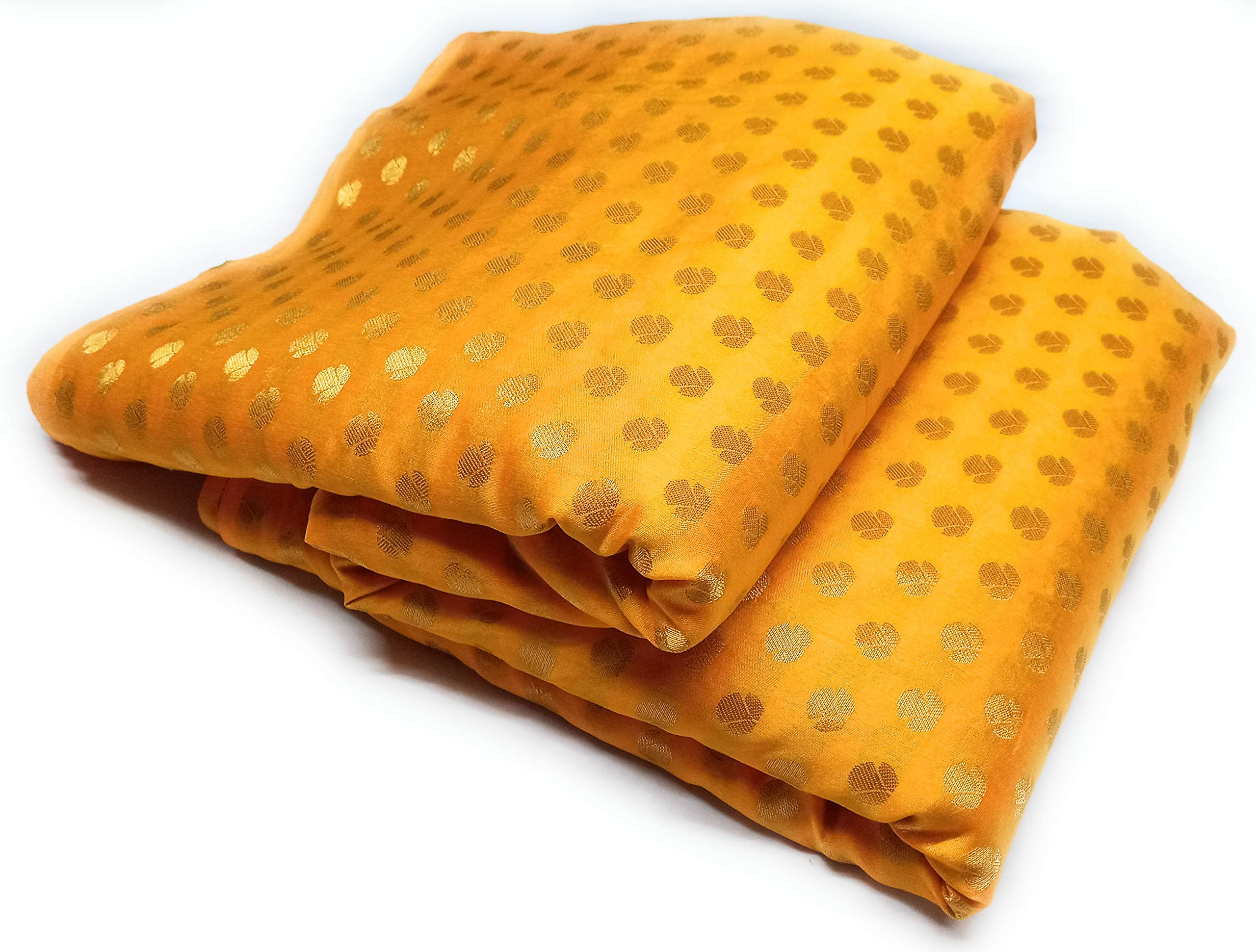 Women/Girls Ethnic Unstitched Blend Cotton Chanderi Jacquard Slightly Transparent Fabric/Cloth/Dress Material for Dress, Suit, Blouse etc.-picture-40