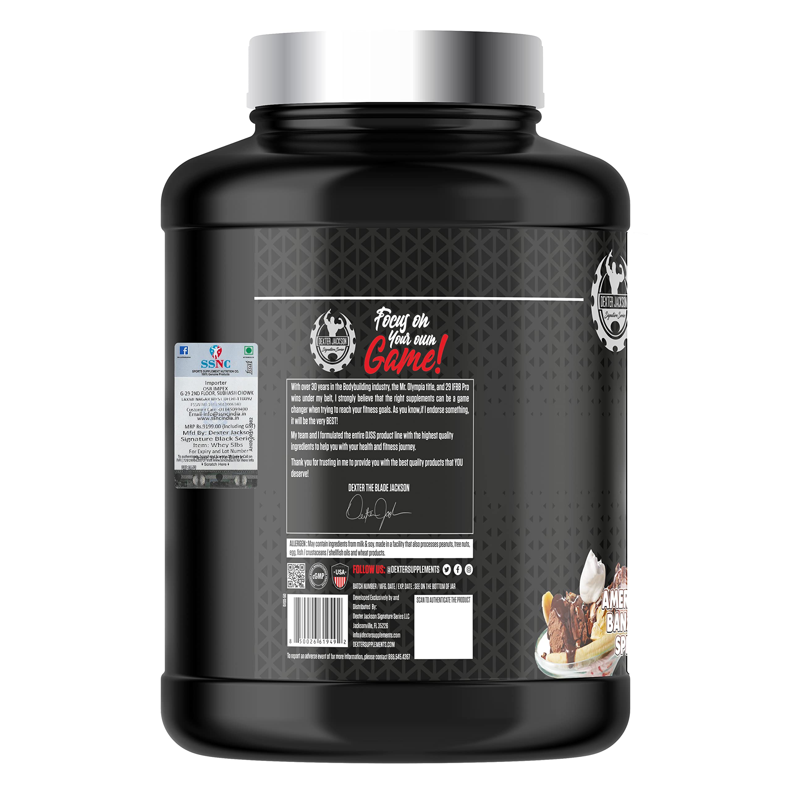 Dexter Jackson Black Series Whey Protein Powder | American Banana Split Flavor | 2268g 76 Servings, 5 LBS | Premium Blend for Muscle Recovery and Growth — Amazon image 7