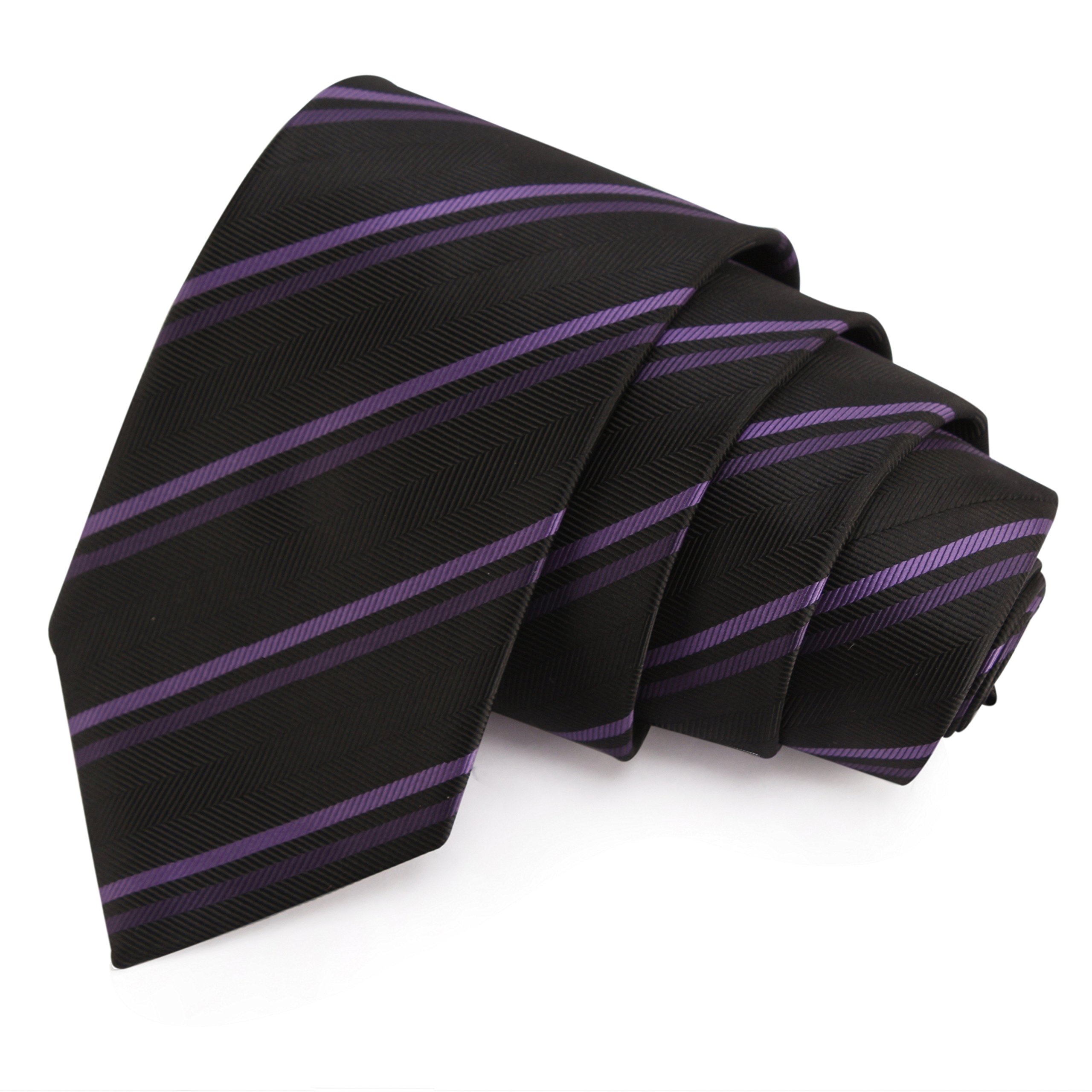 peluche Phenomenal Black & Purple Colored Microfiber Necktie for Men-picture-50