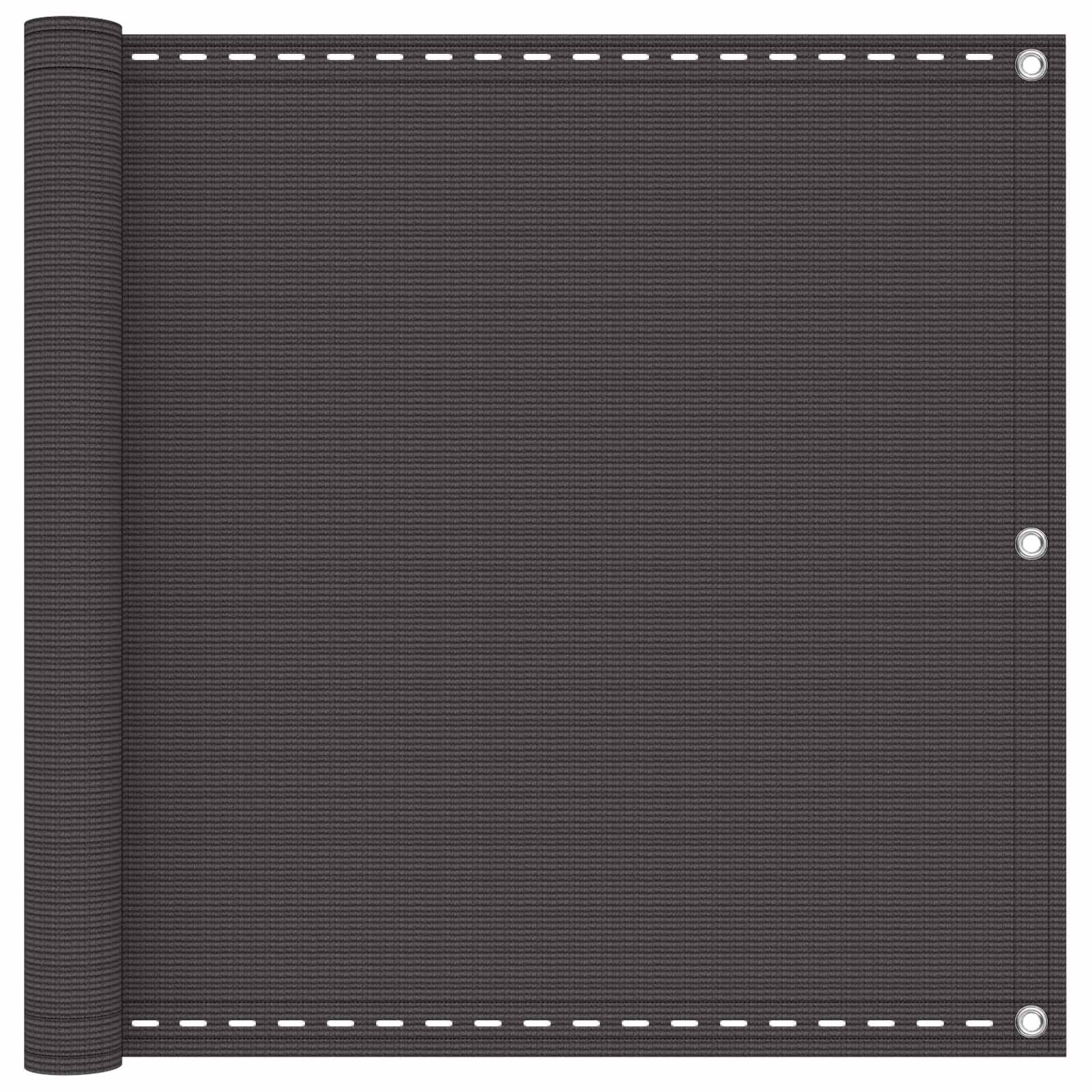 vidaXL Balcony Privacy Screen, Anthracite, 75 x 700 cm, HDPE and Aluminium, Garden Privacy Fence, Modern Outdoor Shielding, UV-Resistant Privacy Wall, Easy to Assemble