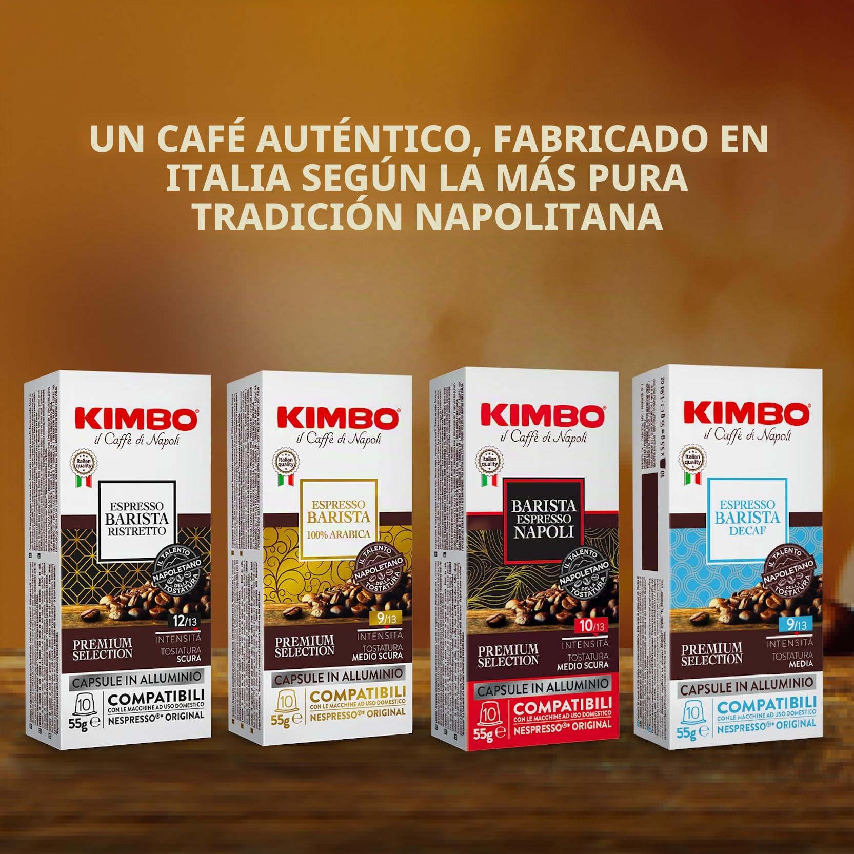 Kimbo Espresso Barista 100% Arabica - Cápsulas de Aluminio Compatible nespresso Original - 10 Paquetes De 10 Cápsulas