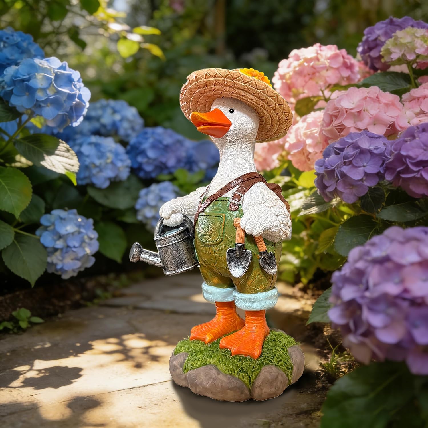 Porch Goose Garden Statue, Desk Goose - 9.6 Inch Whimsical Decor - Charming Indoor & Outdoor Decoration for Home, Garden, Patio, Yard & Office for Garden Lovers