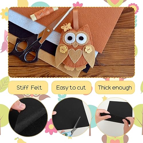 Miniatura 6 de Hojas de fieltro, 7 x 11 pulgadas, tela de fieltro suave para manualidades, 10 piezas, tela de Halloween, fieltro de otoño para proyectos de